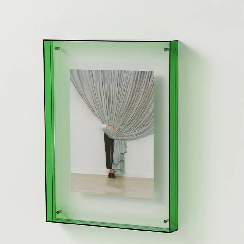 Acrylic photo frame ins decoration wall table transparent - Green / 21x30cm