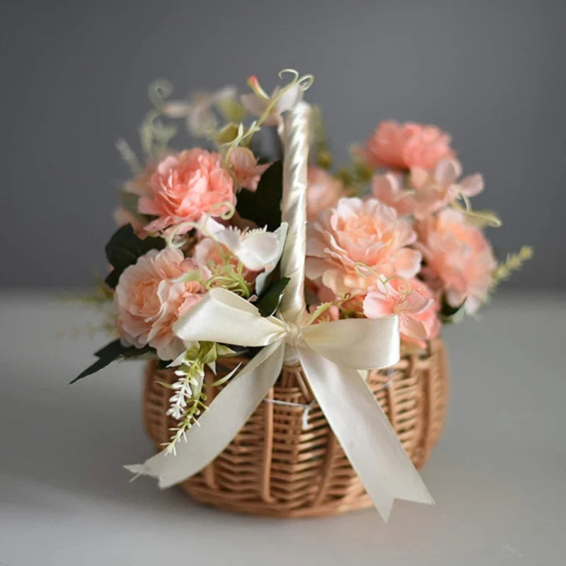 Handmade wedding flower basket for storage and picnic - view 4