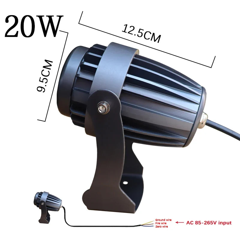 Waterproof led lamp for outdoor lighting garden and trail - Cold white 6000K / 20 W CA 85-265 V