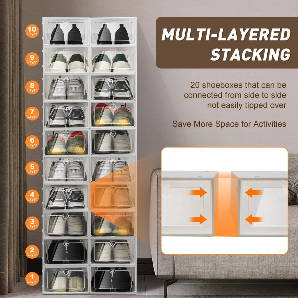 20 plastic folding organizers for shoes - view 2