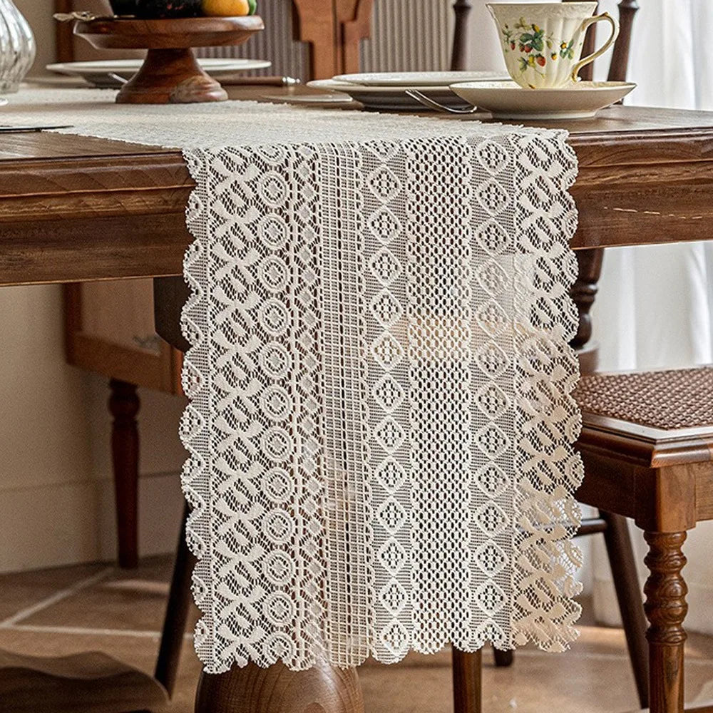 Lace table runner openwork vintage style romantic - view 6
