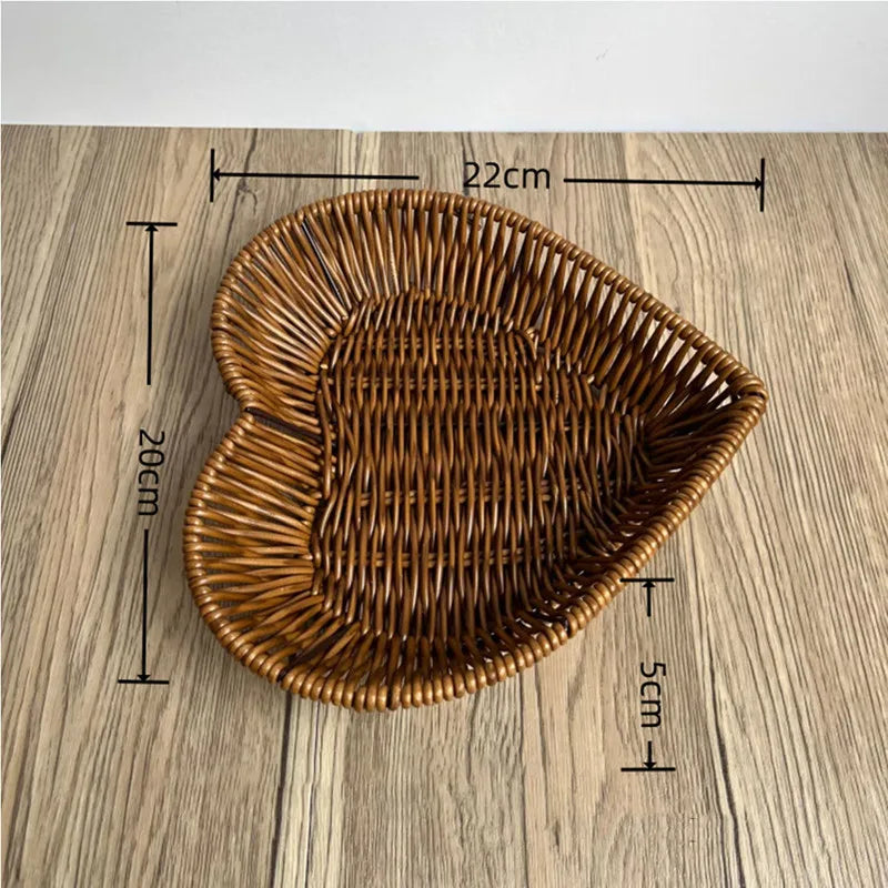 Woven rattan basket for fruit and decorative storage - Size S 22x20x5cm
