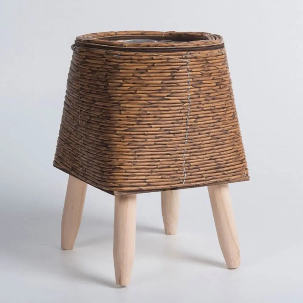 Creative woven rattan flower pot with removable feet and durable support - 180