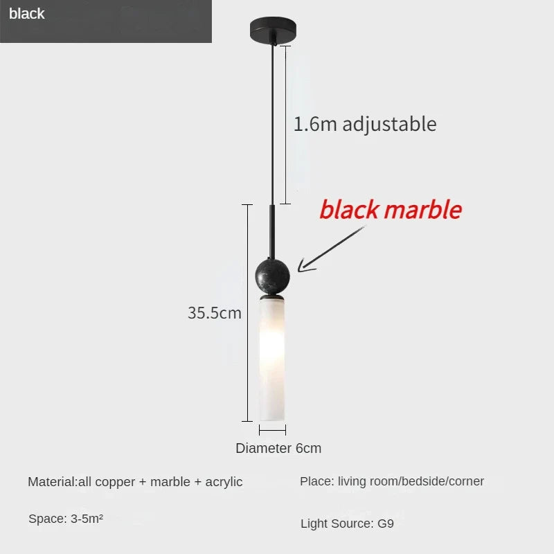 Minimalist modern pendant light for trendy and elegant interior - Chandelier--Black / Warm White