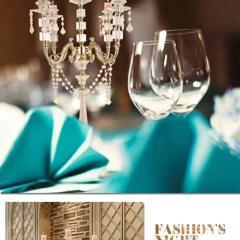 Acrylic Candle Holders with Crystal Pendants, Wedding Centerpieces, Marriage Candlestick, Home decor, 77 cm, 30 "Height - view 4