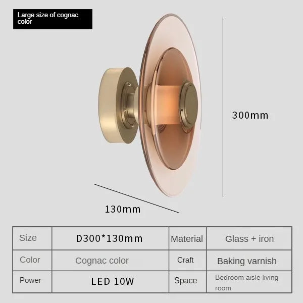 LED glass wall sconce design minimalist creative - Cool White (5500-7000K) / B-30cm