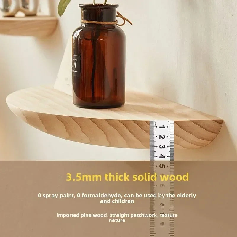 Wooden wall shelf decorative storage rack for the house - view 4