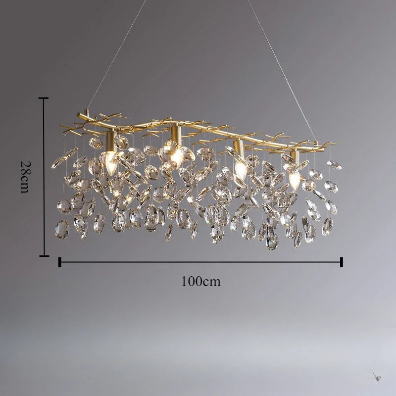Luxury crystal chandelier for refined lighting - 4 Gold Bulbs