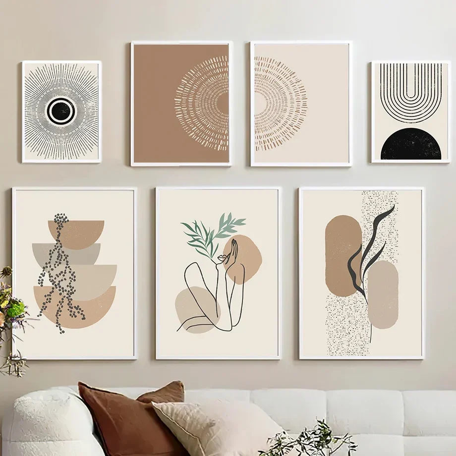 Geometric abstract canvas for modern wall decoration