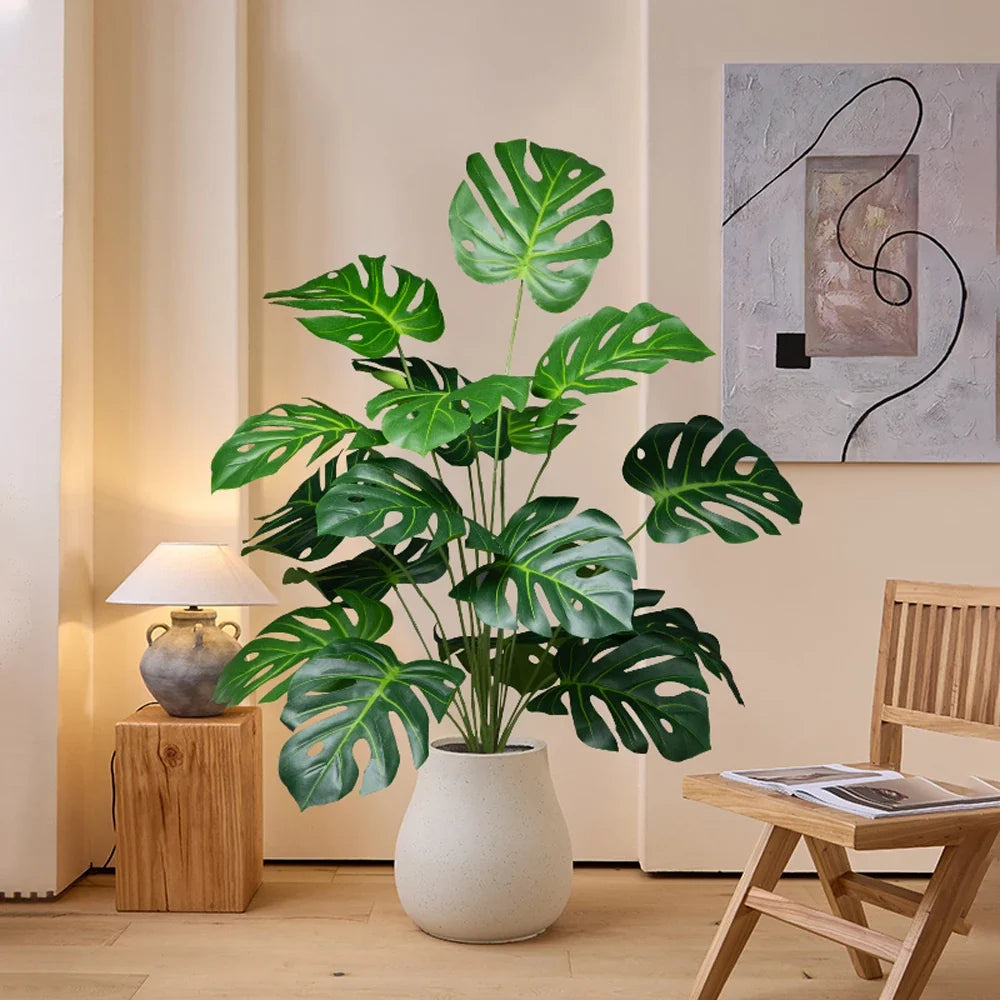 Artificial palm 18 large leaves plants monstra decorative for interior