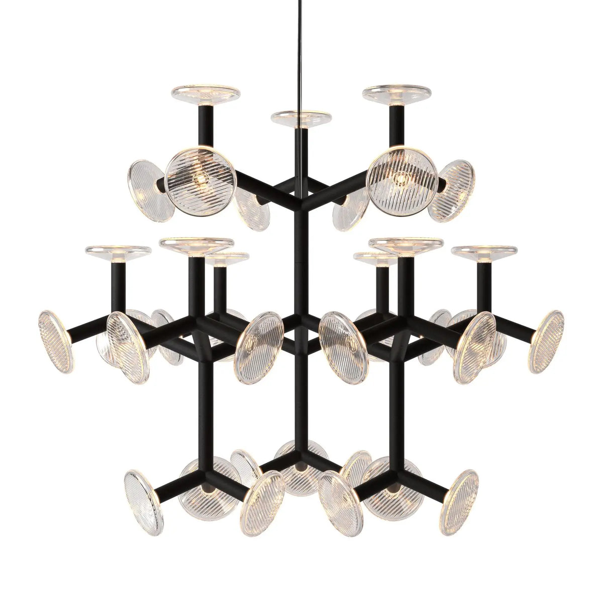 Postmodern glass creative chandelier for interior decoration - Black--36--D 108cm / Warm White