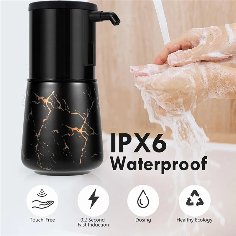 Automatic Soap Dispenser Kitchen, Foaming Soap Dispenser Bathroom, Foam Soap Dispenser Touchless for Bathroom Black - view 5