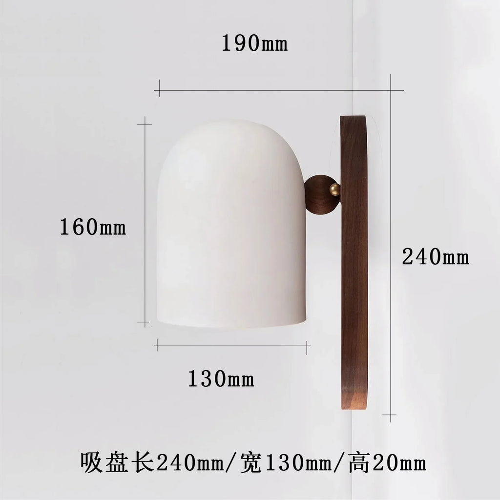 Nordic wall app in walnut style wabi sabi zen Japanese atmosphere - Warm White (2700-3500K) / White---A