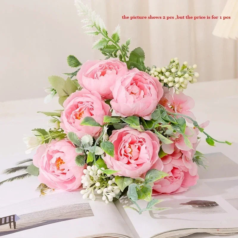 Bouquet of artificial peonies for interior decoration - Pink