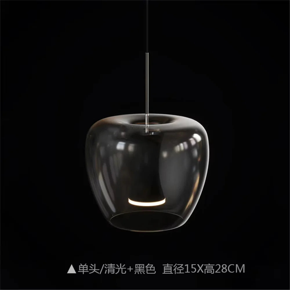 Transparent glass led pendant light in modern design for interior decoration - C