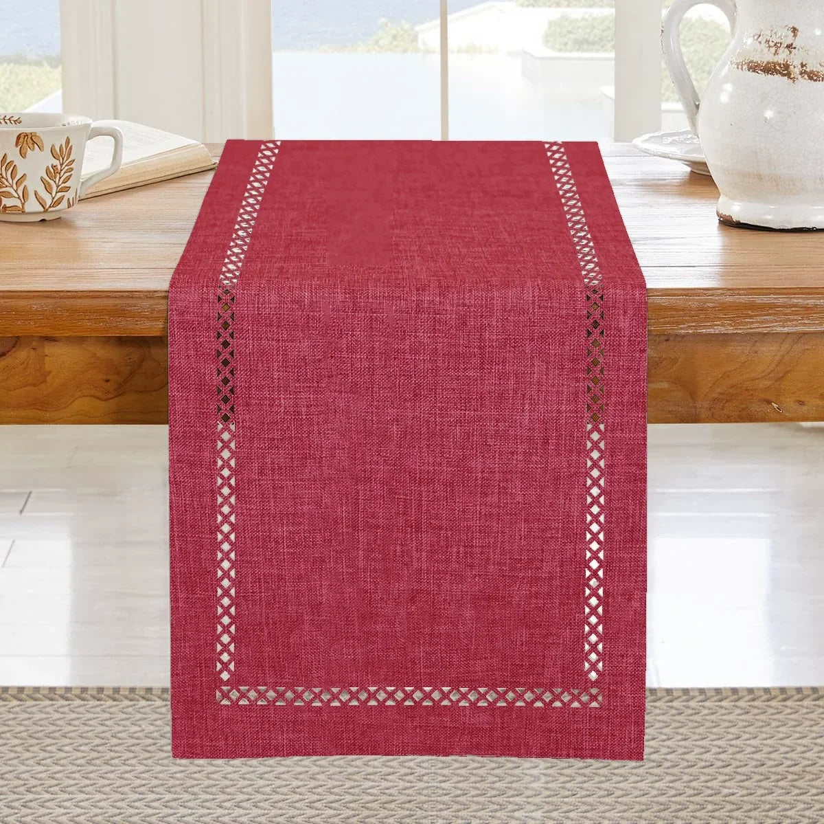 Table runner openwork linen style bohemian meal - view 11