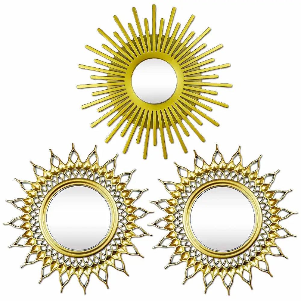 Decorative golden mirror wall decorative vintage boho for interior - Golden Sun Mirror 05