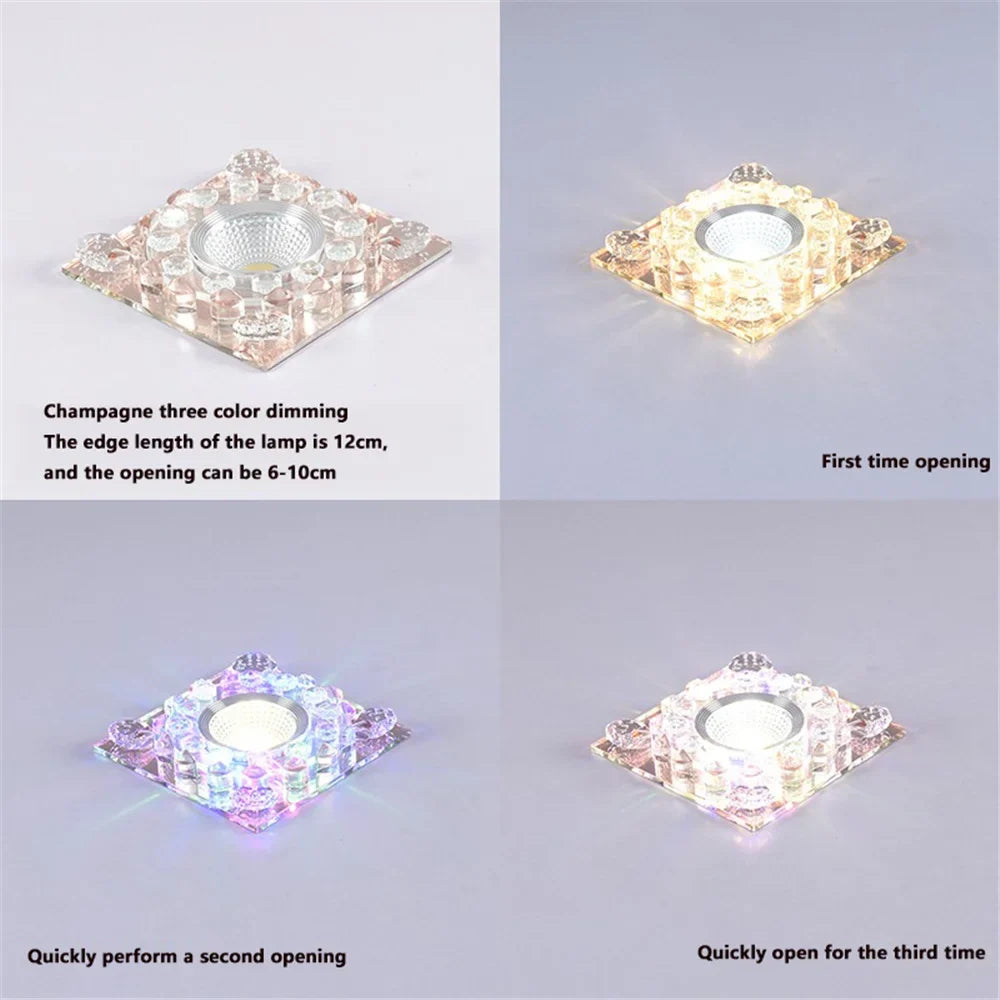 Led square crystal rgb ceiling for varied interior decoration - N