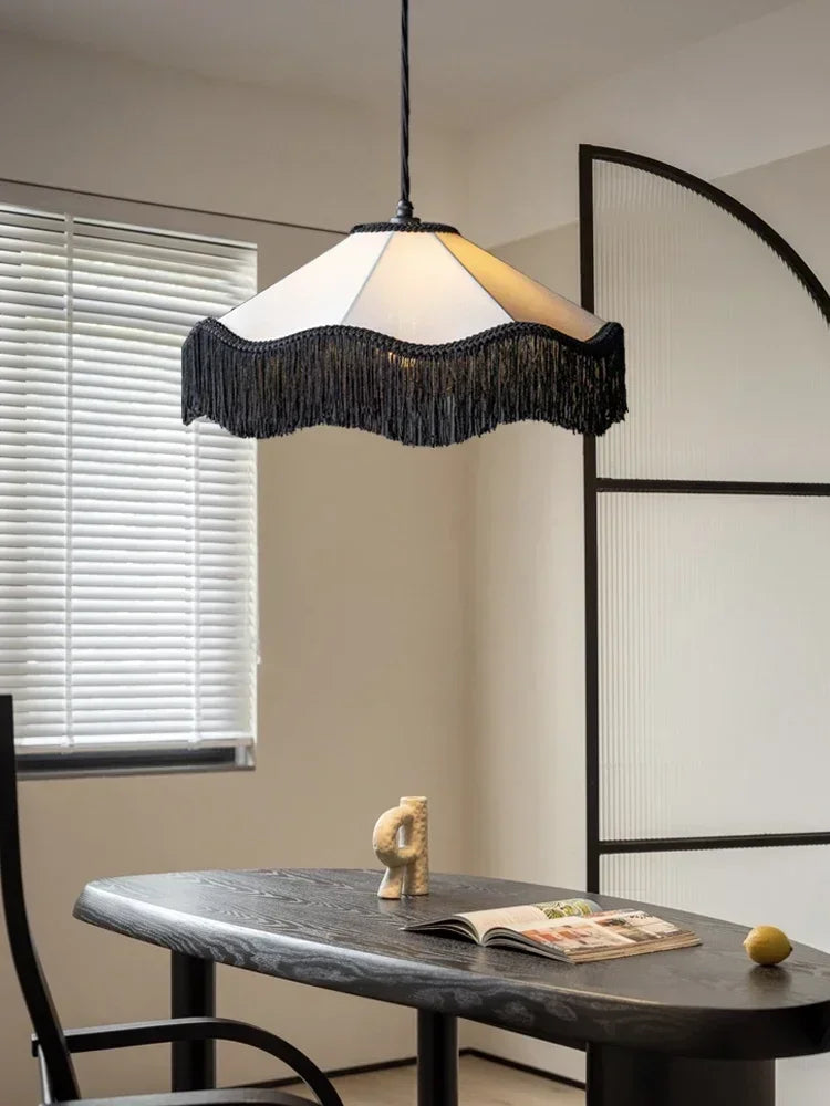 Retro fabric pendant light with pump for interior decoration - view 3