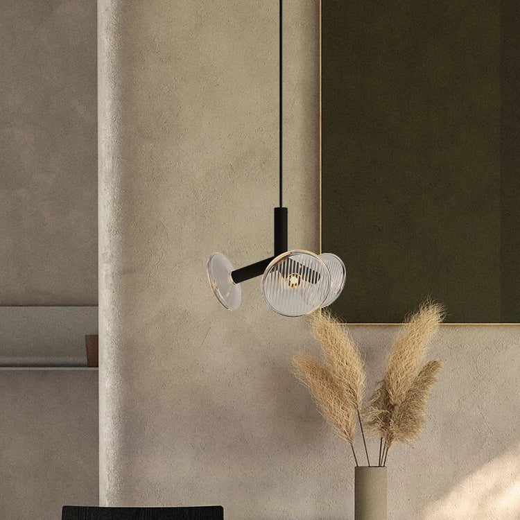 Postmodern glass creative chandelier for interior decoration - Black--3--D 34cm / Warm White