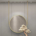 Round wall mirror in gold metal decorative elegant accessory - 60 Double-Sided Gold Pieces