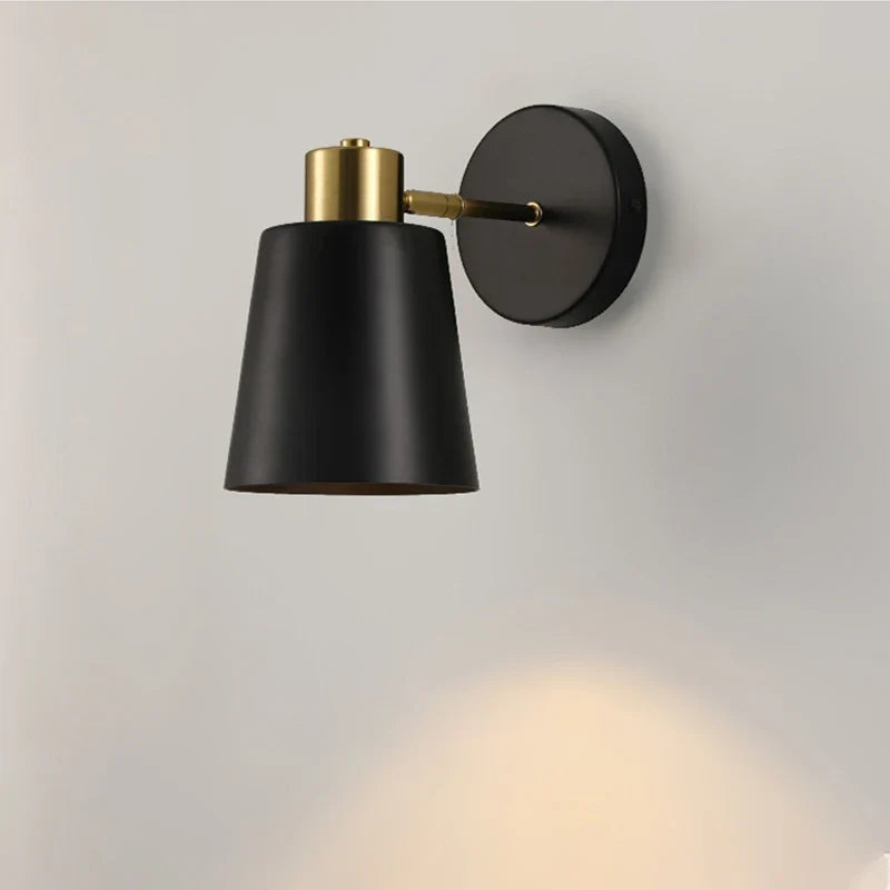 Vintage wall sconce adjustable for black brass interior decoration