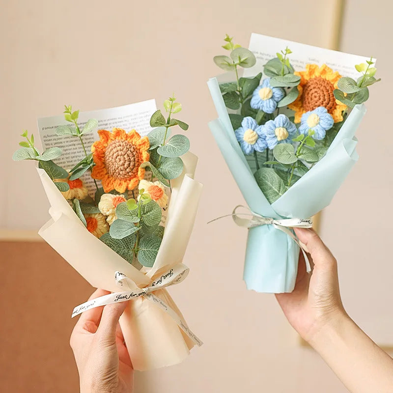 Bouquet of handmade crochet sunflowers for gifts and decorations - view 4
