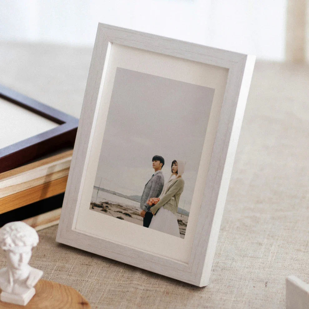 Vintage wooden photo frame for decoration and gift - White Frame / A4 21X30cm