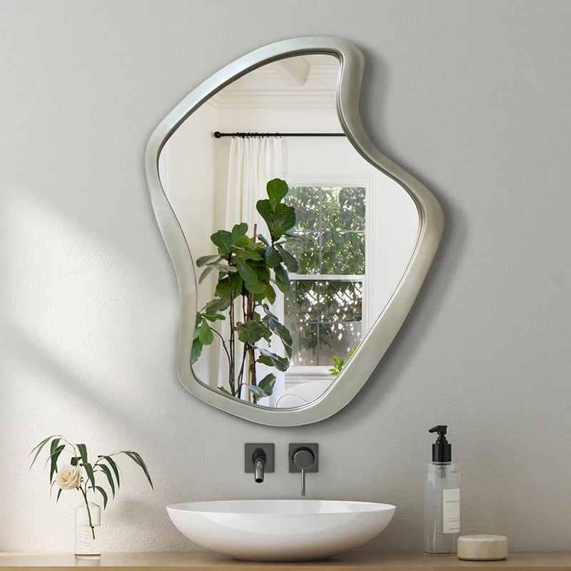 Minimalist nordic wall mirror creative with led lighting - C LED / 50x75cm