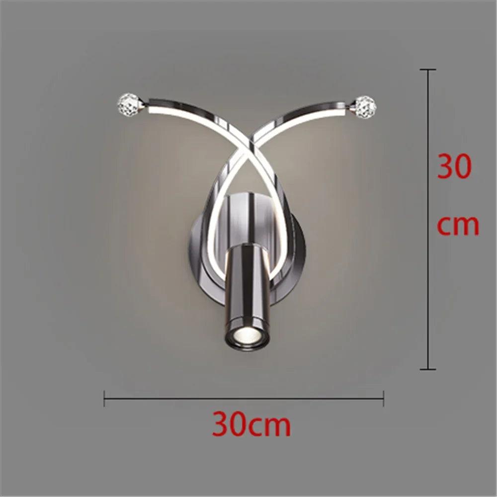 Modern LED wall sconce in chrome for interior design - Perle noire 4 / Warm Light