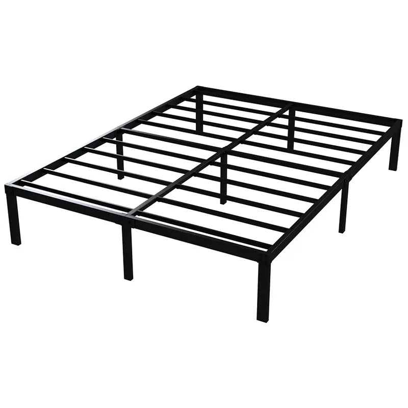 Wholesale Durable Bed Frames Queen Size Bed Base Full Size Double Twin Bedframe With LED Light Strip, Outlets And USB Ports - Black
