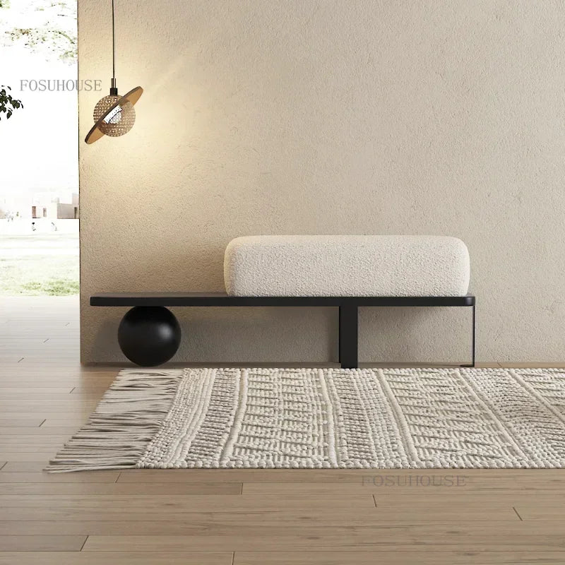 Ottoman Nordic wood to change shoes and store clothes