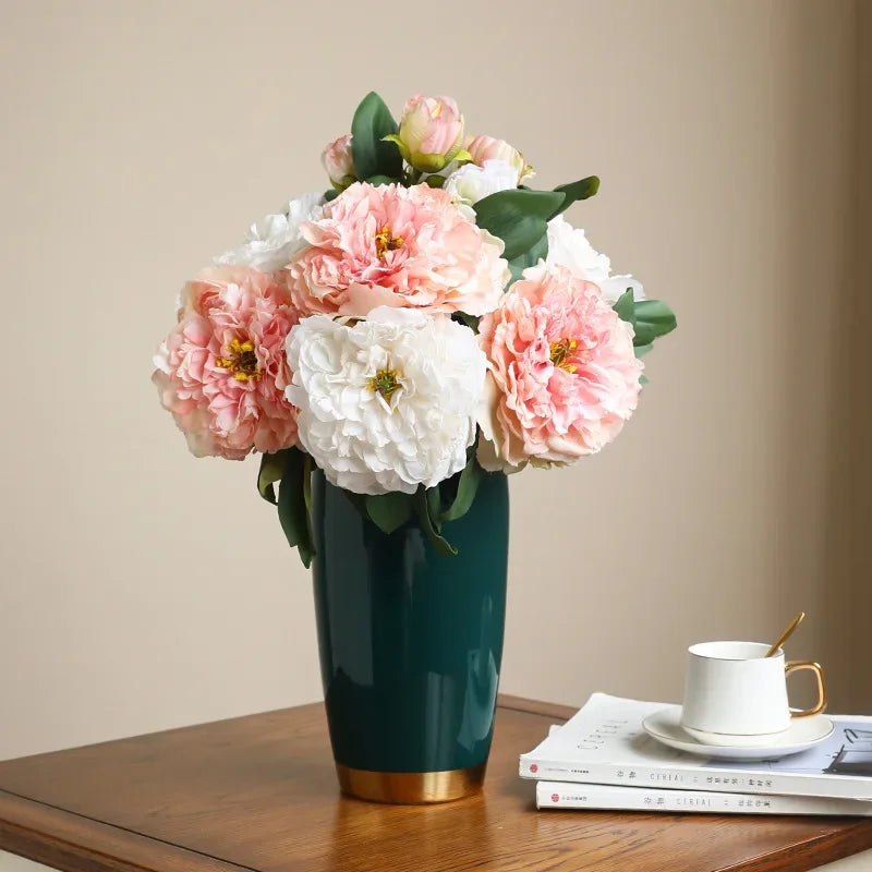 Artificial silk peony plant for interior decoration realistic flowers - view 3