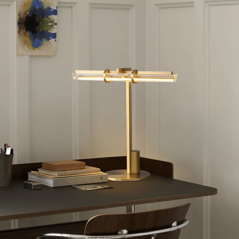 Modern led desk lamp in minimalist crystal for reading and working - view 3