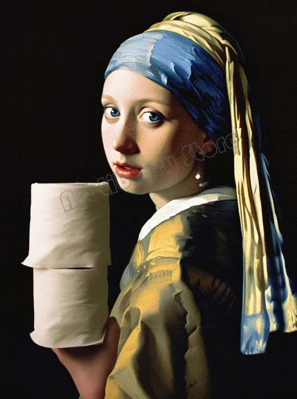 Vintage toilet panel portrait of the mona lisa amusing decor - 20X30cm Unframed / 8