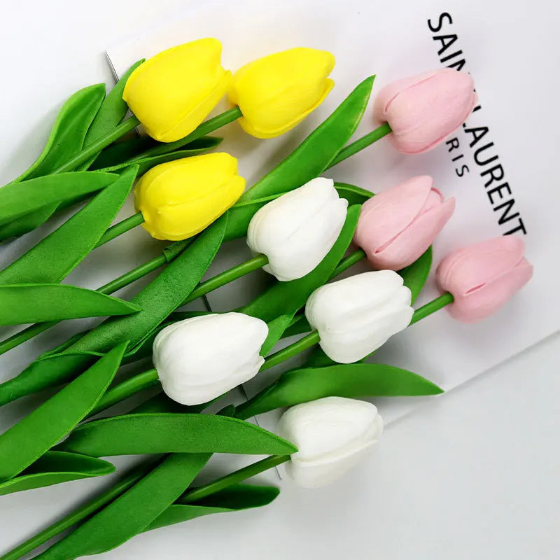5 Bundles Vibrant Real Touch Artificial Tulips -Faux Flowers - &Home Accent - Weddings,Mother's Day,Valentine's Day - view 2