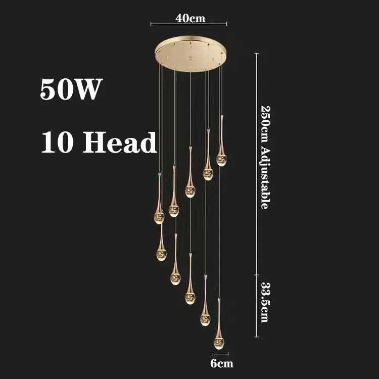 Luxury crystal bubble chandelier for modern decoration - 10 Heads / 6000K Cold White