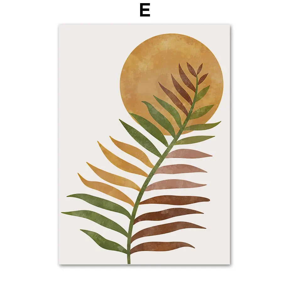 Tableware vase monstera terracotta abstract wall decoration Nordic - 5 / 50X70cm no frame