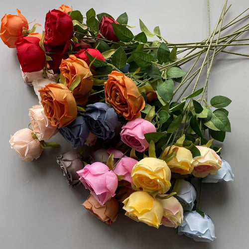 3 Heads Simulation rose Branch Realistic rose Bouquet For Weddings, Birthdays, And More For Floral Arrangements And Home decor