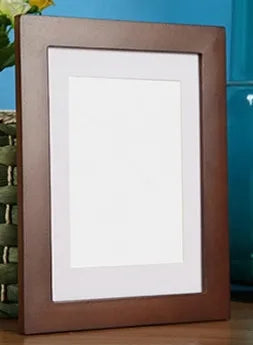 Wooden picture frame with wall mount end-outline - Coffee / 25x30cm
