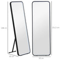 HOMCOM full body mirror with LED lights 151,5x50 cm memory function - Black