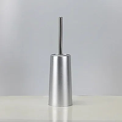 Luxury toilet brush with gold holder for bathroom - Silver