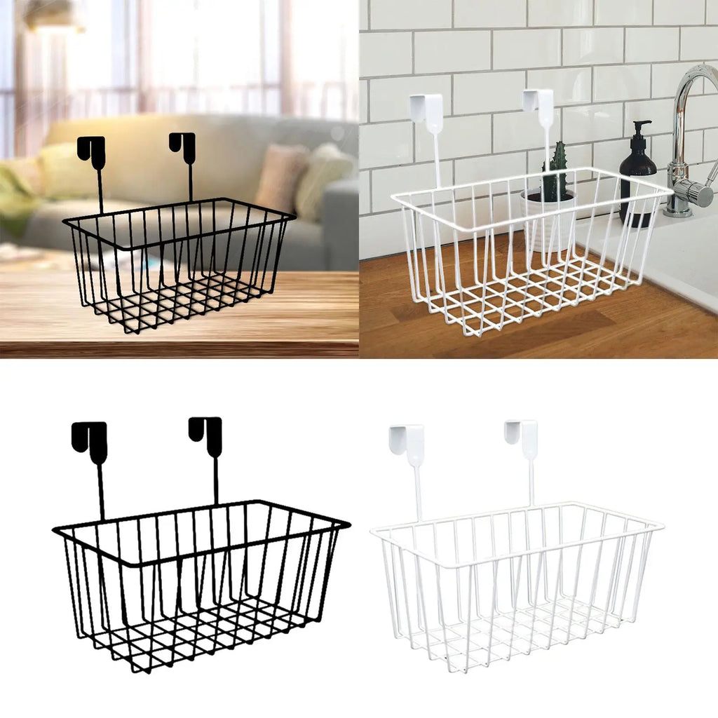 Over the closet door, organizer, basket, grid, storage baskets with hooks, wire - view 2