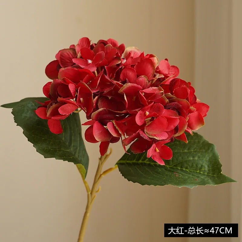 Realistic artificial hortensia flower for decoration and bouquet - Red