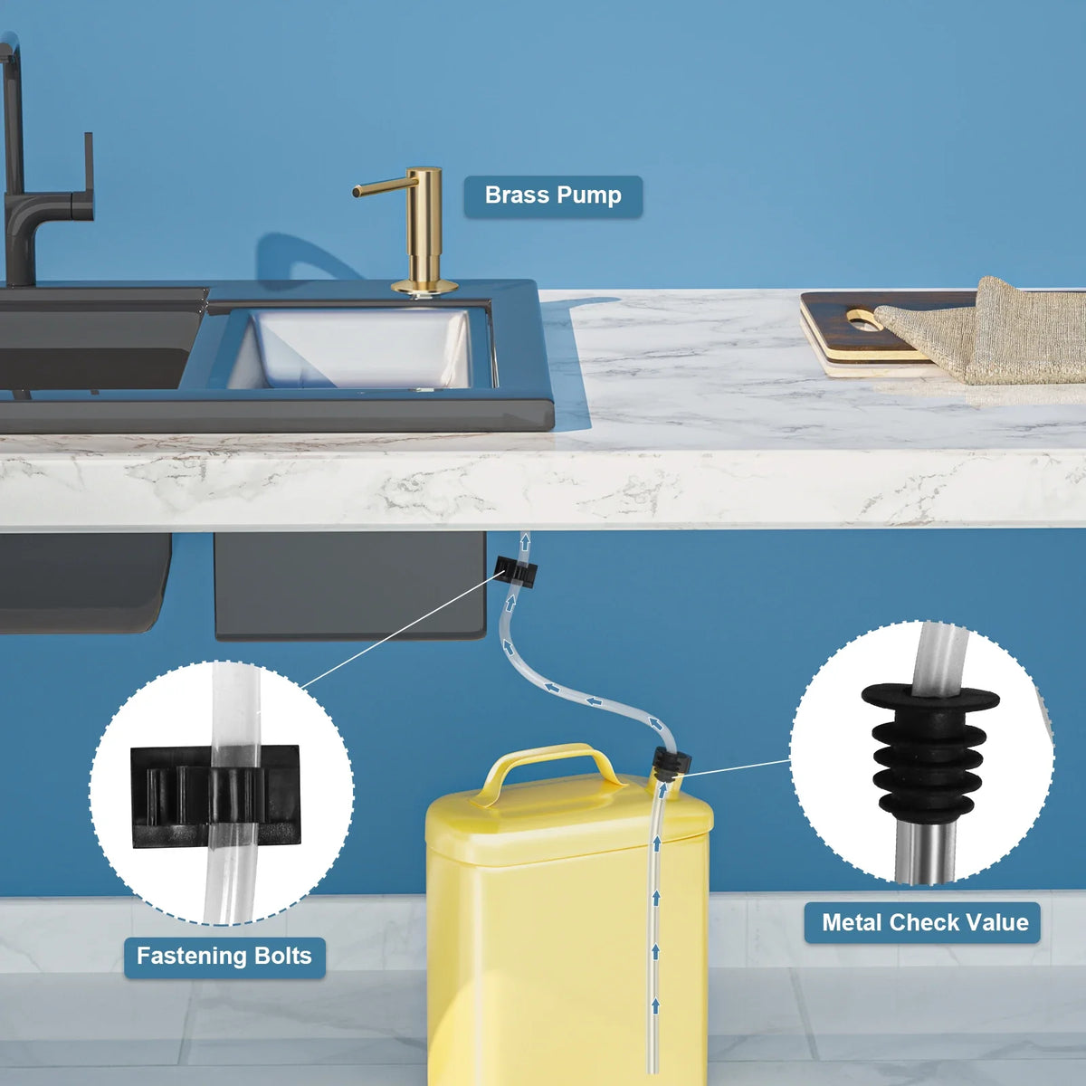 Extension tube kit for brass soap dispenser - view 5