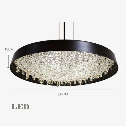 Chandelier in modern crystal black and white for interior decoration - Dimmable / Dia80cm
