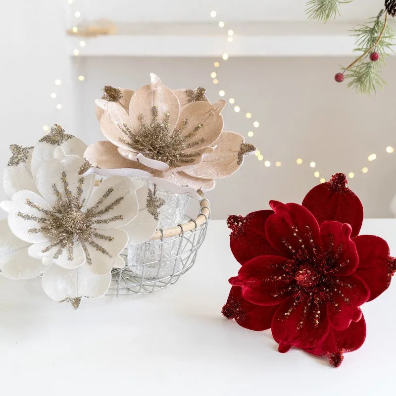 Artificial Christmas flower glitter Christmas tree decorations 1 piece - view 3