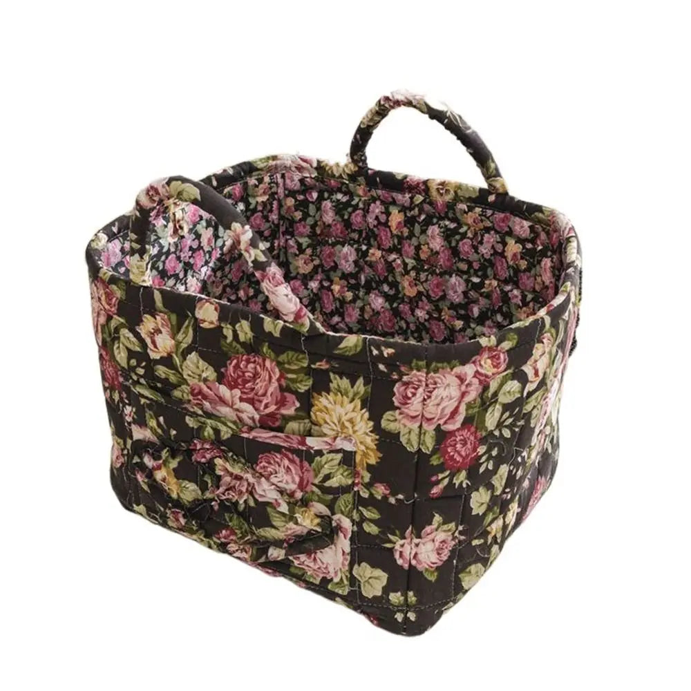 Fabric storage basket washable pastoral style stackable multi-purpose - Style I