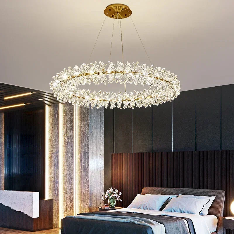 Modern transparent crystal pendant light for interior decoration - view 6