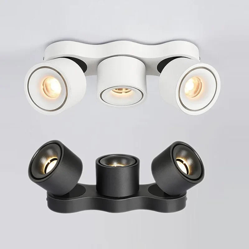 Variable intensity folding rotary led spotlights for interior lighting - view 2